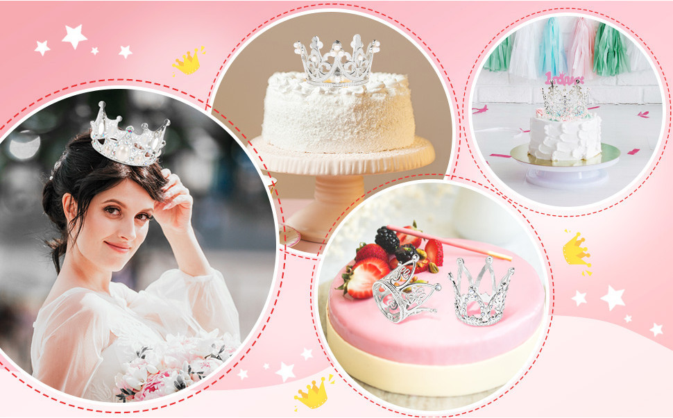 Crown Cake Topper, Mini Crowns, Crowns for Flower Bouquets Small Baby ...