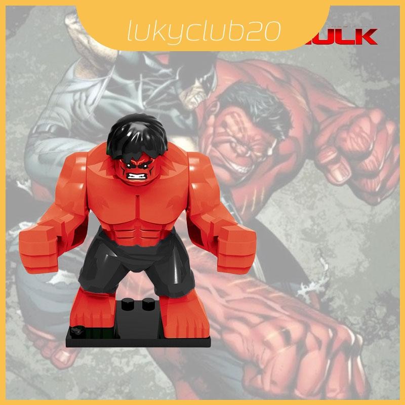 Super Hulk Red Hero Plastic Building Blocks Small Particle Boy ...