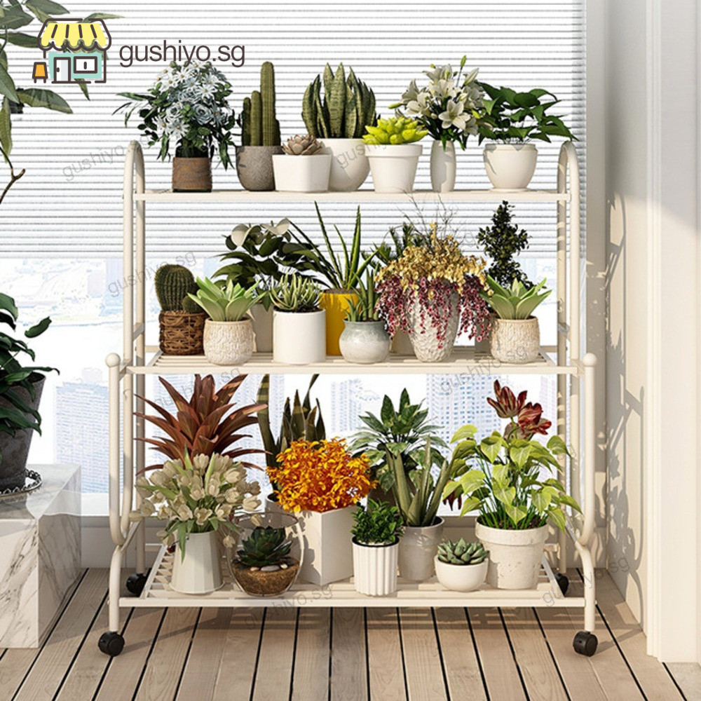 Balcony Flower Rack Storage Wrought Iron Multi Layer Staircase Style ...