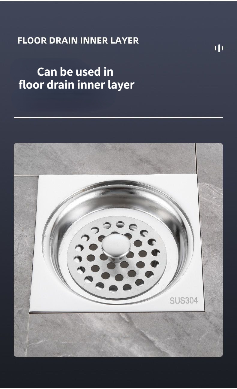 304 Stainless Steel Floor Drain Cover with Handle Circular Square Floor ...