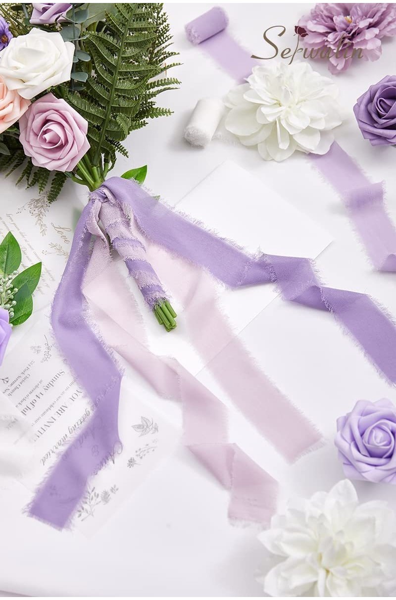 6.4M Handmade Frayed Edged Cotton Silk Ribbon For Wedding Invitation ...
