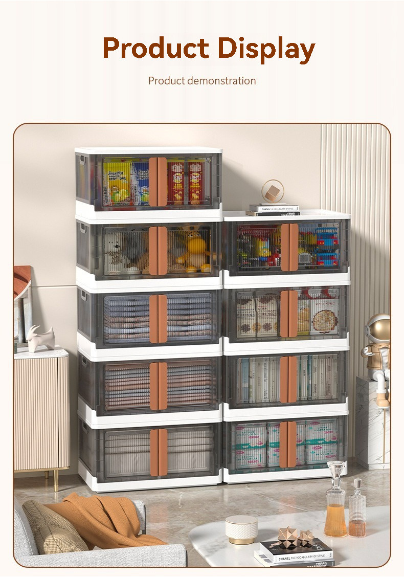 Collapsible Multi Layer Storage Box Transparent Foldable Cabinet For ...