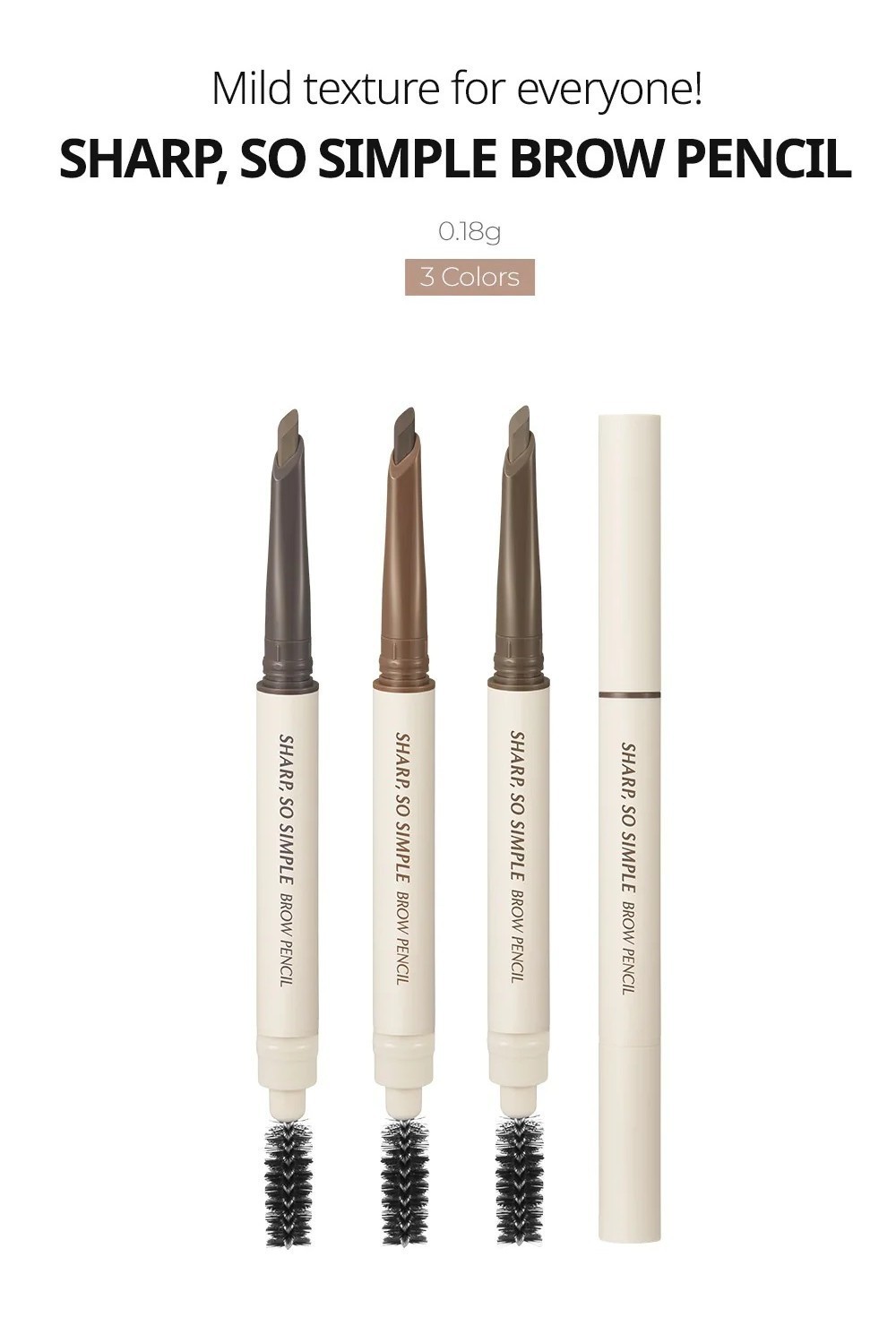 [CLIO] Sharp, So Simple Brow Pencil 0.18g (Wide Flat Shape | Beginners ...