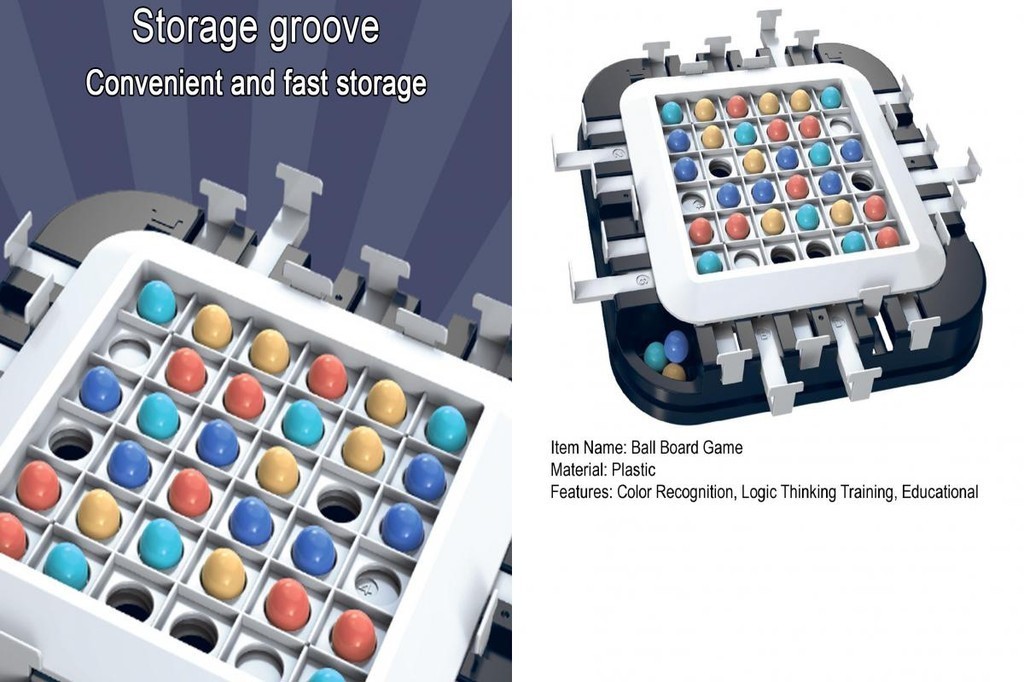 [MW] Ball Elimination Board Game Kids Ball Board Game Colorful Bead ...