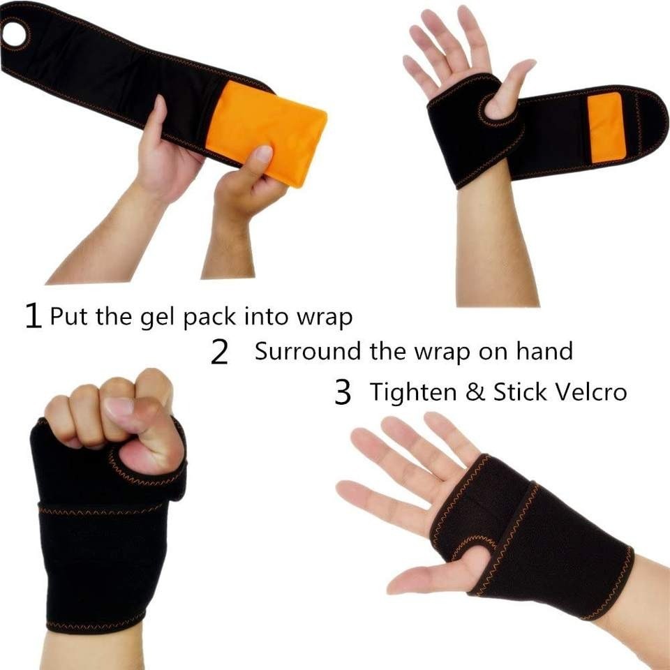 Wrist Support Hand Hot Cold Gel Pack Mitten Reusable Ice pack for ...