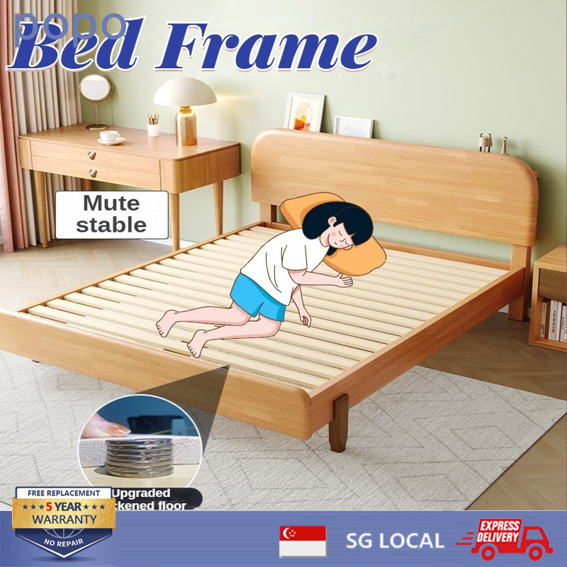 POPO Bed Frame Pull Out Frame with Mattress Solid Wood Children's Queen ...