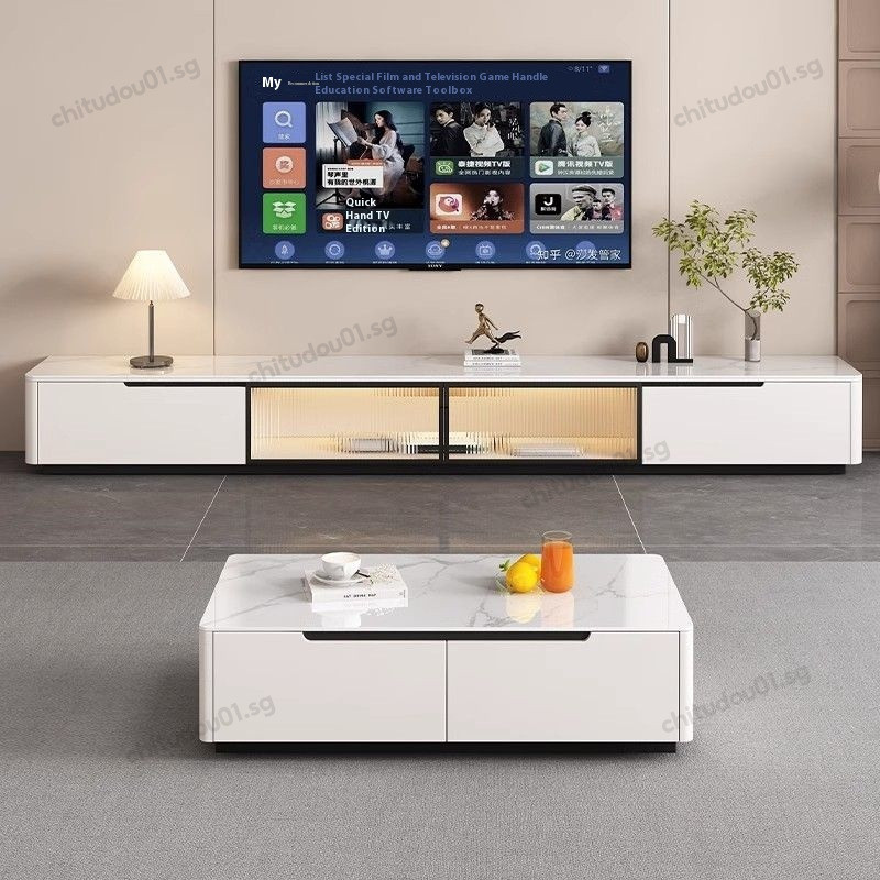 Storage Cabinet Rock Plate TV Cabinet Coffee Table Set Simple Modern ...