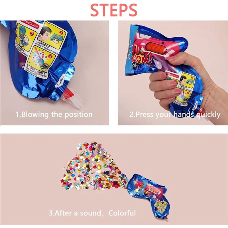 【SG Stock】Party Popper Inflatable Gun Hand-Held Toys Party Supplies ...