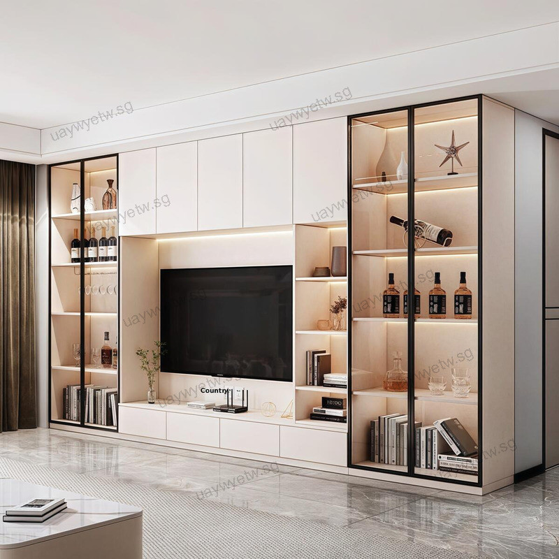 Combined TV Cabinet TV Wall Wine Cabinet Modern Minimalist Bookshelf ...