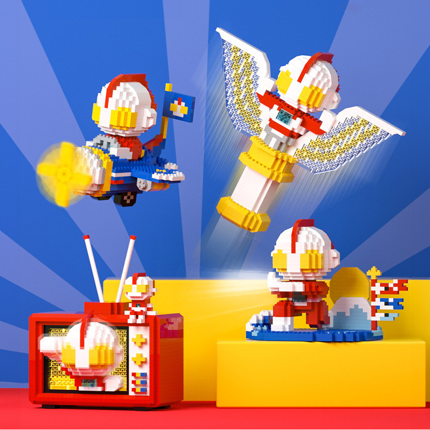 Mini Brick Ultraman Miniature Block DIY Nano Cartoon Toys Boy Girl ...
