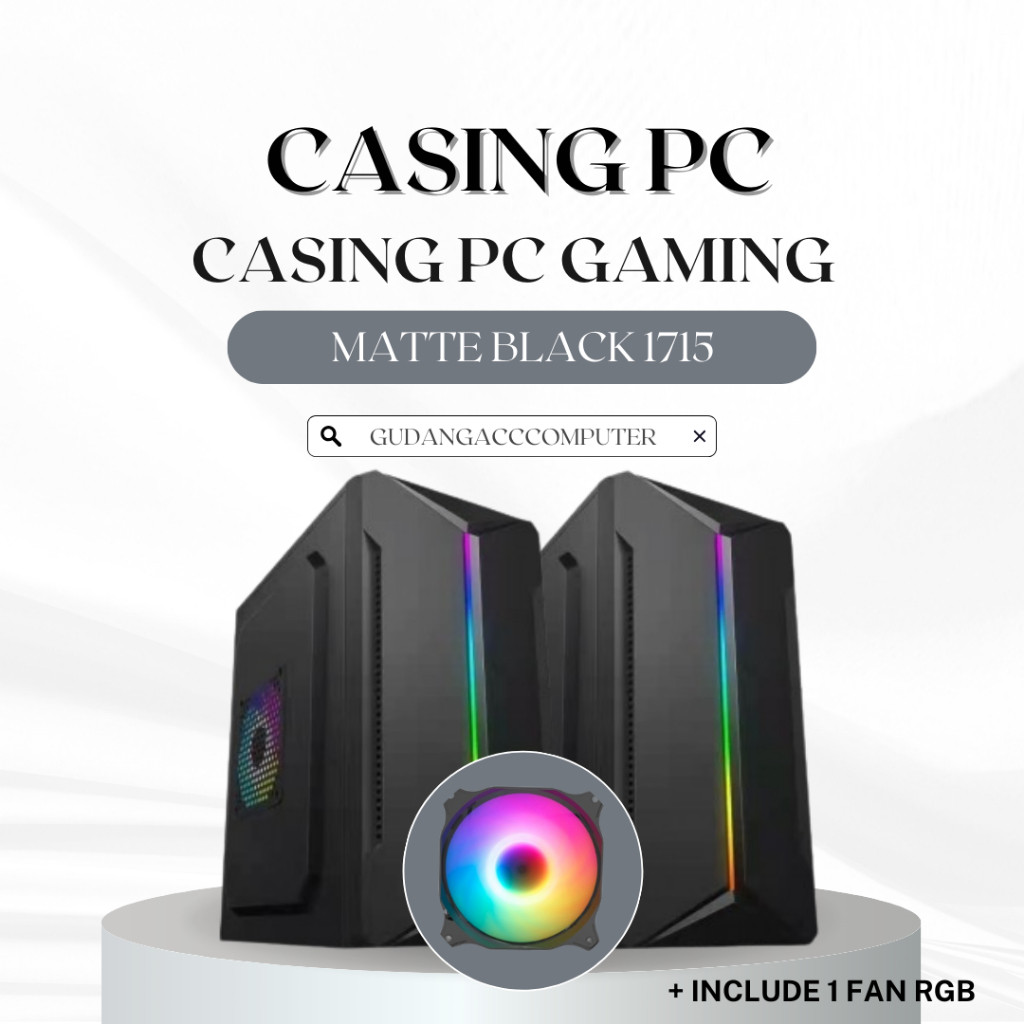 Shell Computer Black 1715 M-ATX Tower Case RGB Front LED Free Fan 1PCS ...