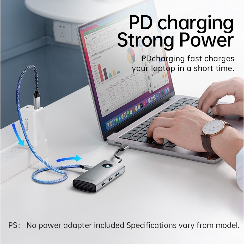 ORICO Docking Station USB C Hub 10 in 1 with 4K HDMI 60W Power Delivery ...