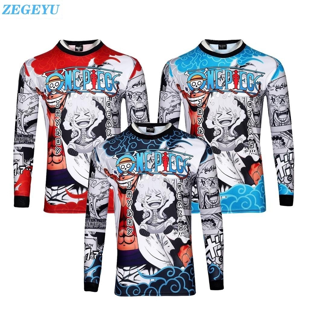 2024 Motocycle Jersey One Piece Long Sleeve Team Shirts Bike Motocross Riding Jerseys Luffy 