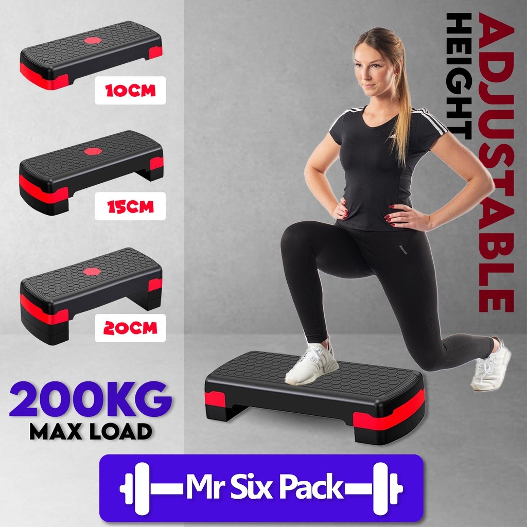 【SG STOCK】Adjustable Aerobic Step Board Wide Surface Stepper Exercise ...
