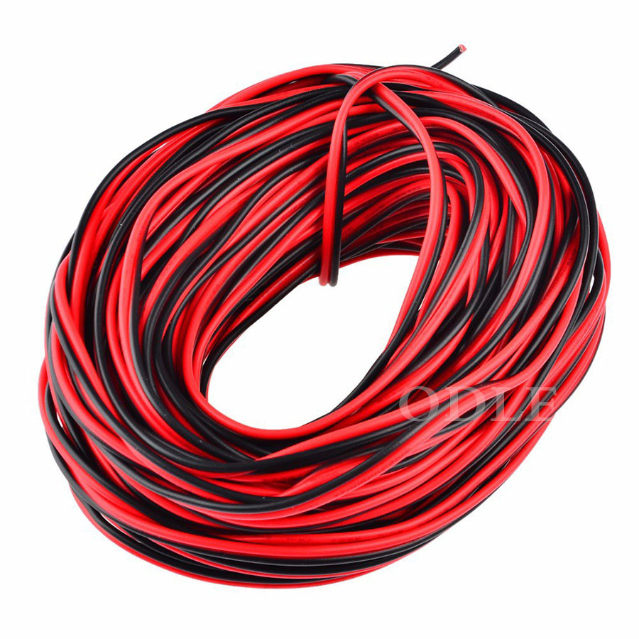 20 Meters Electrical Wire Tinned Copper 2 Pin AWG 22 Insulated PVC ...