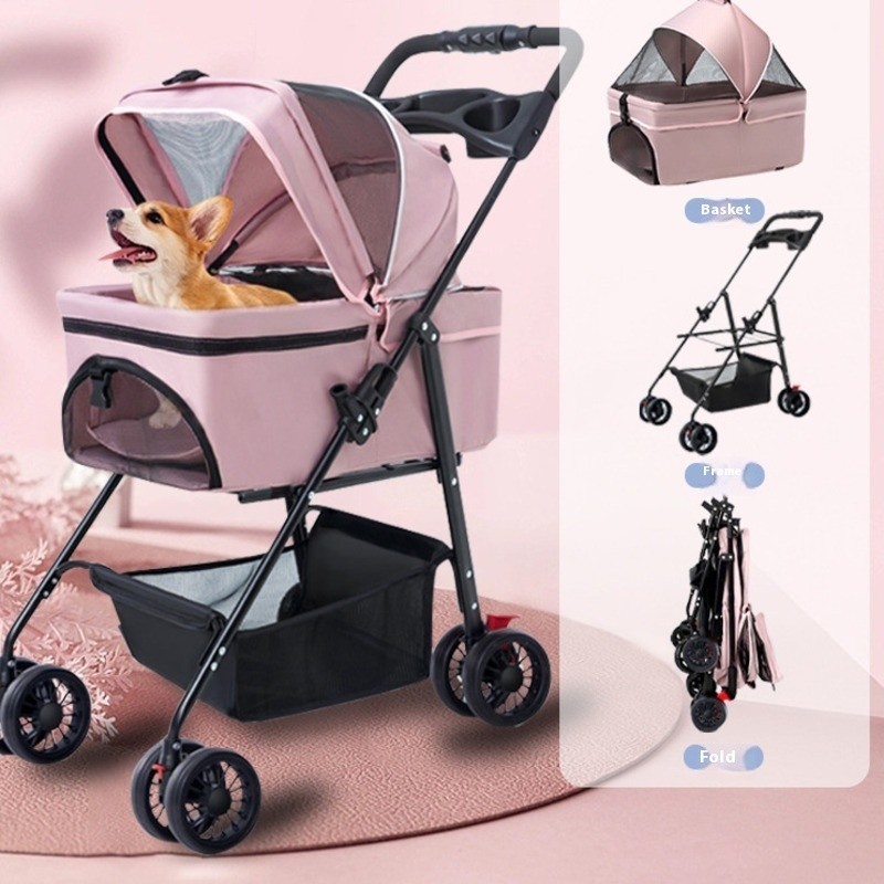 Pet Stroller Lightweight And Foldable For Cats To Go Out Small Cart ...