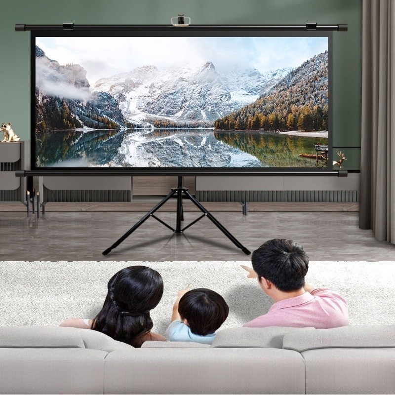 16:9 72/84/100 Inches Projection Screen with Standing Entertainment HD ...