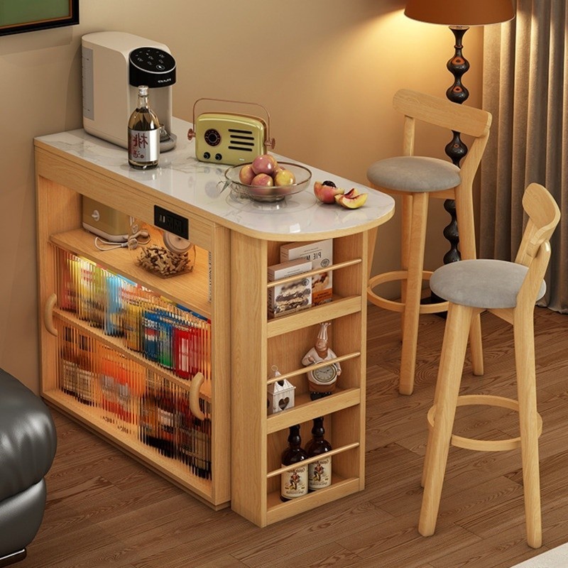 Bar Table Wood Integrated Solid Japanese Style Retractable Folding ...