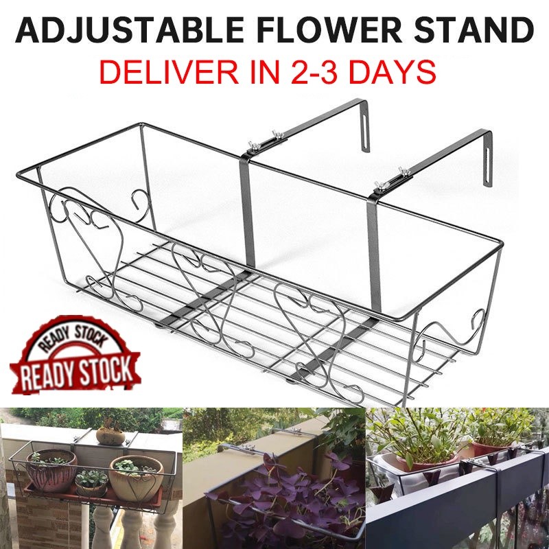 【SG STOCK】 Adjustable Hanging Rack Balcony Railing Stainless steel ...