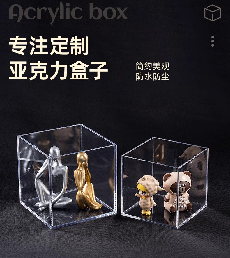[48H Shipping] Acrylic Box Transparent Display Box Flip Lid Box Push ...