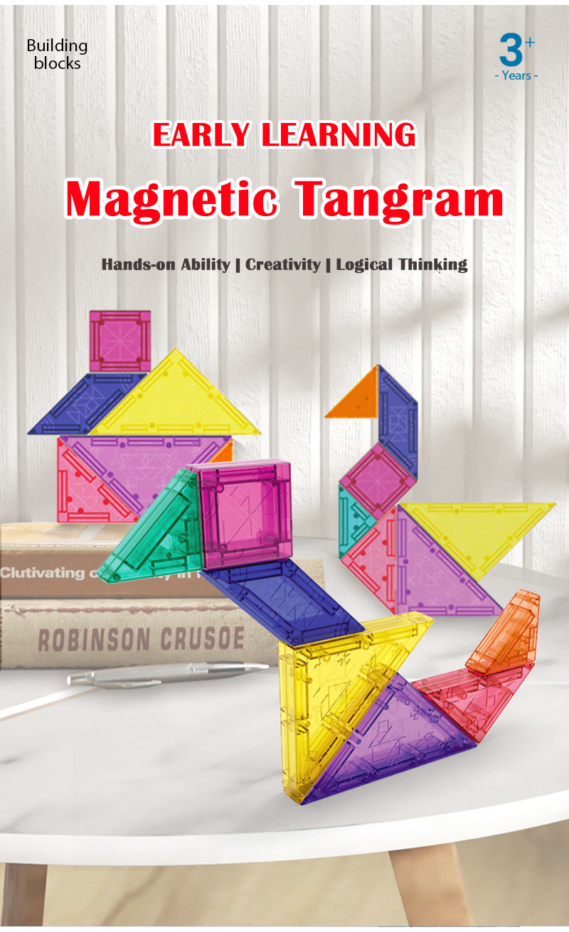 Magnetic 3D Tangram Puzzle | Early Learning Toy for kids | 7Pcs ...