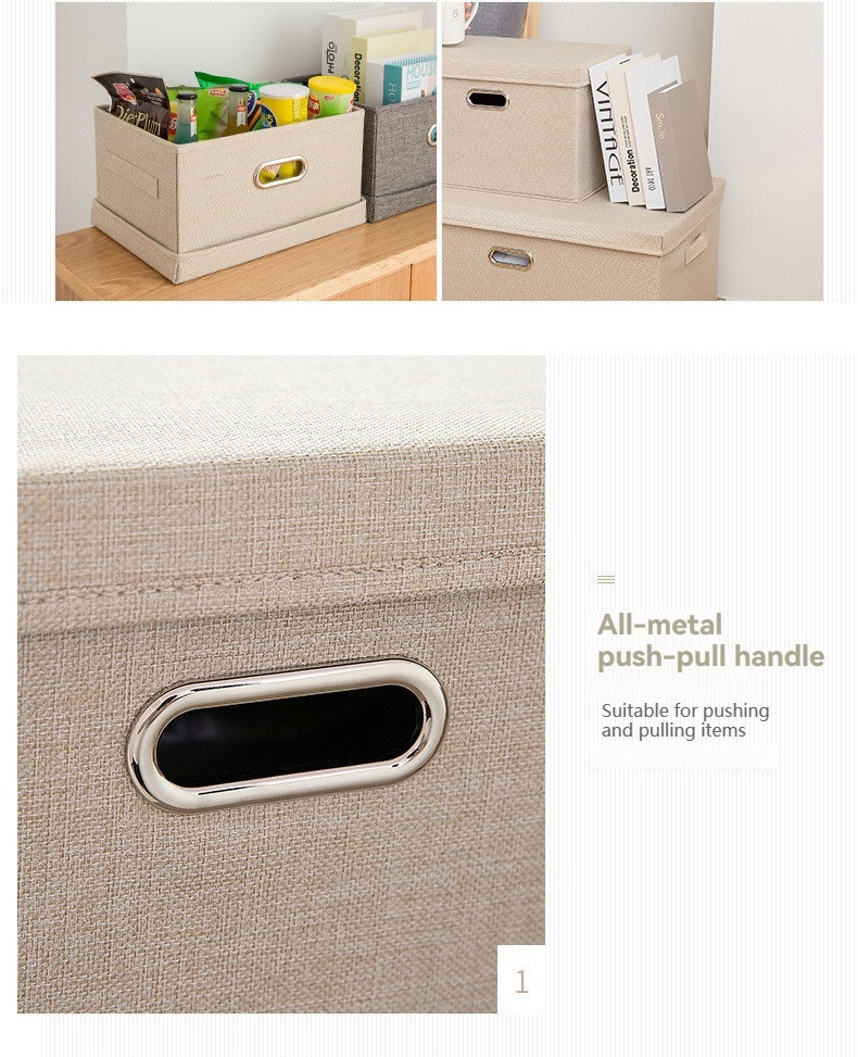 Clothes Storage Box Cotton Linen Fabric Storage Box Foldable Clothes ...