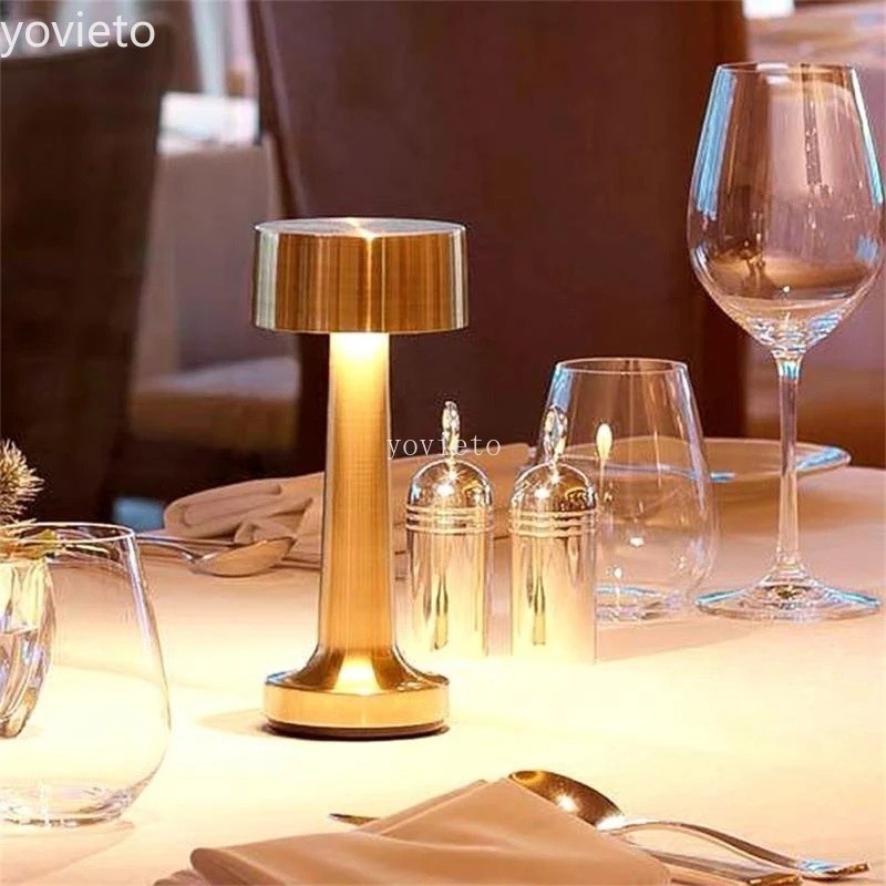 Retro Bar Table Lamp LED Desktop Night Light Rechargeable Wireless ...