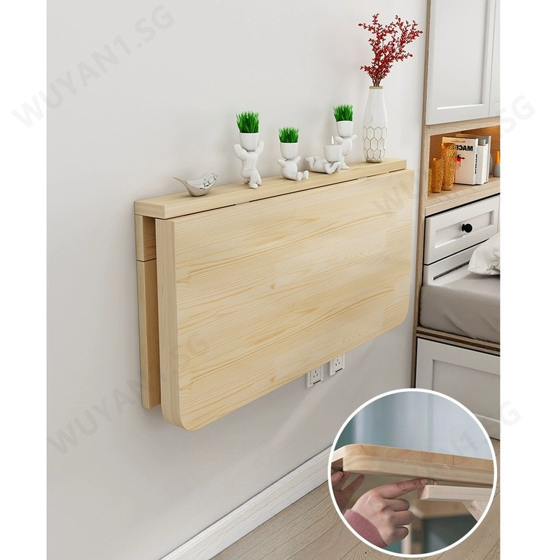 Solid Wood Folding Table Wall Mounted Table Dining Table Computer Desk ...