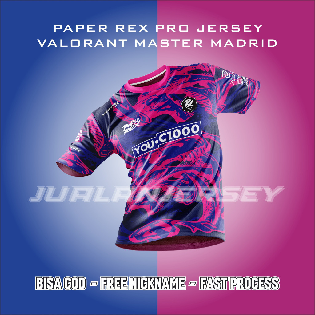 COD!【Free Custom Name & Number】Jersey PRX PAPER REX 2024 VALORANT ...