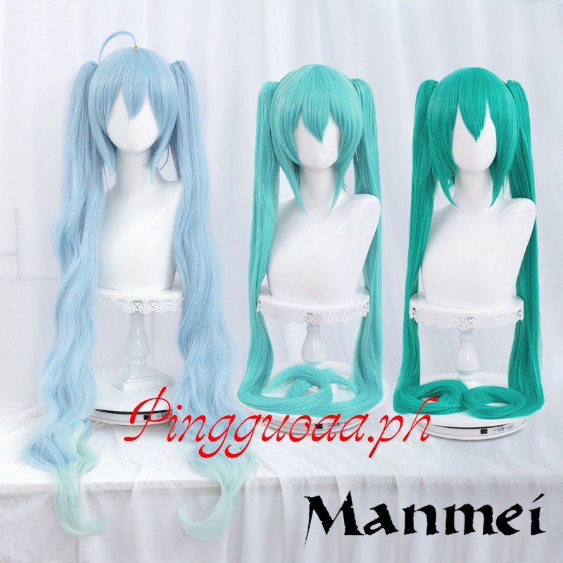 【Manmei】Vocaloid Hatsune Miku Sakura Miku Cosplay Wig 110cm Long Green ...