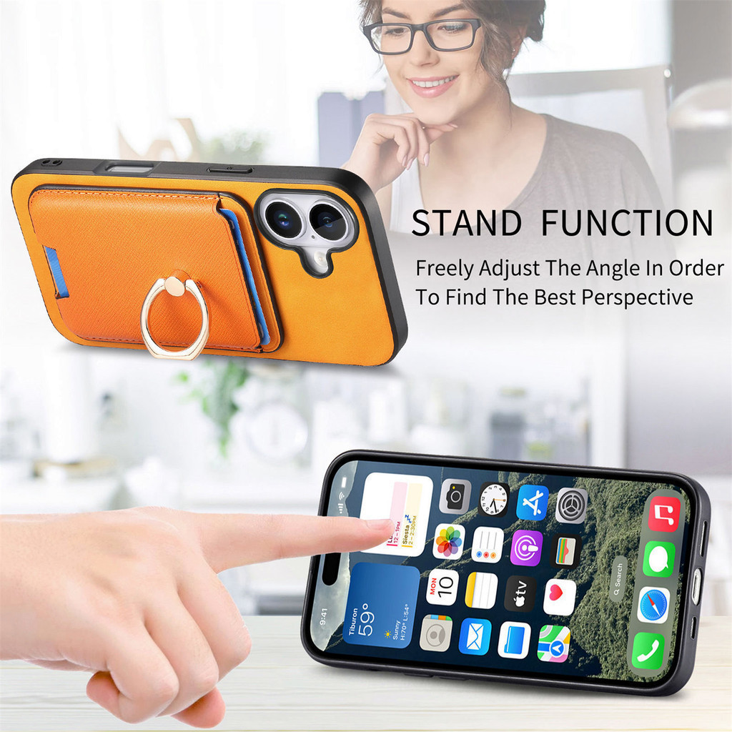 Ring Design Magnetic phone case with card holder for OPPO Reno10 11 12 ...