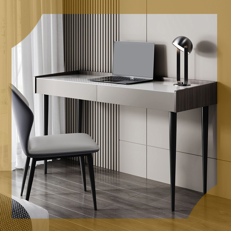 Wood Slab Solid Office Work Study Luxury Study Rock Modern Simple Table ...