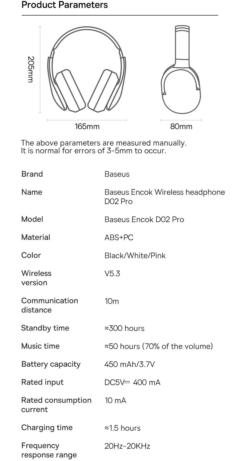 Baseus D02 Pro Bluetooth Earphones Stereo Wireless 5.0 HIFI Foldable ...
