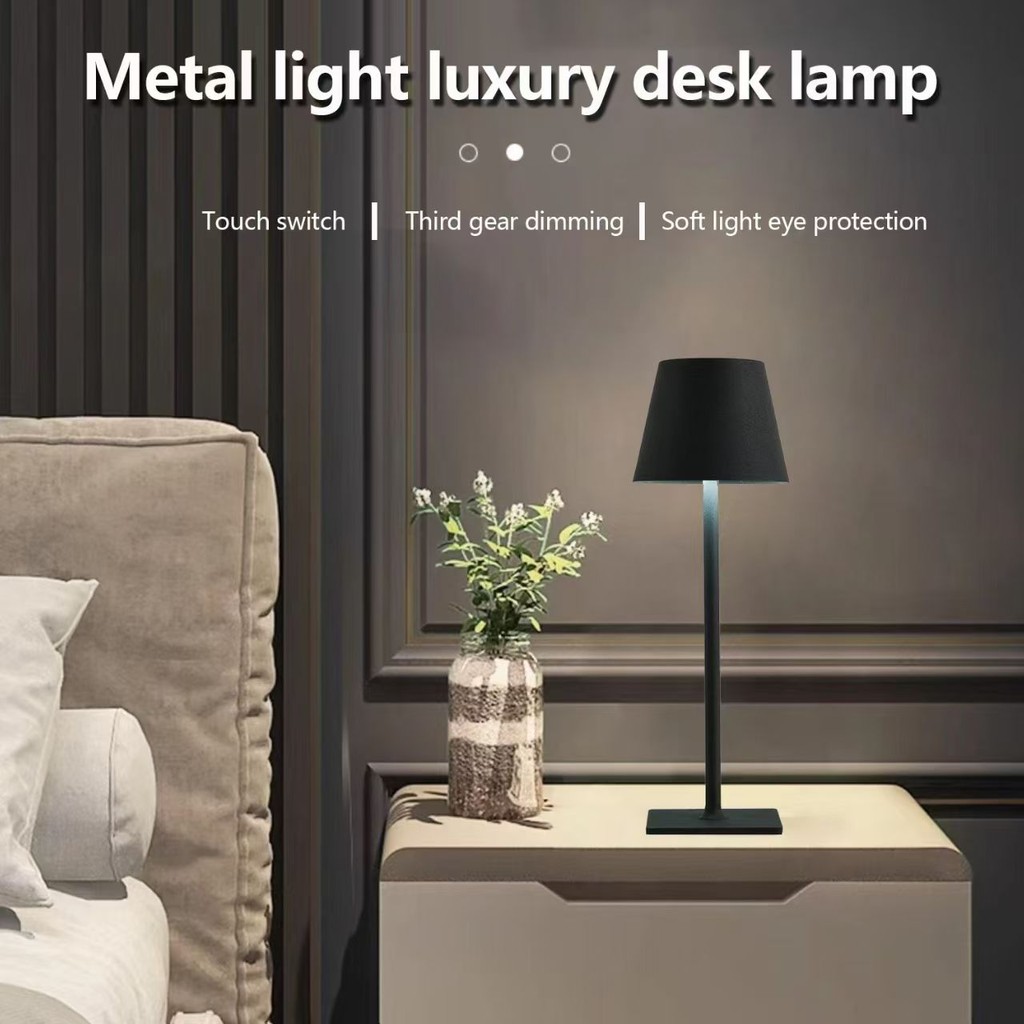 Cordless 3 Colour Light Desk Table Lamp USB Charging Touch Dimming ...