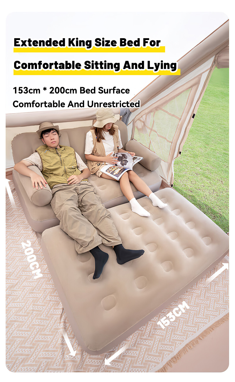 MODOFO Folding Inflatable Sofa Bed Outdoor Camping Flocking Portable ...