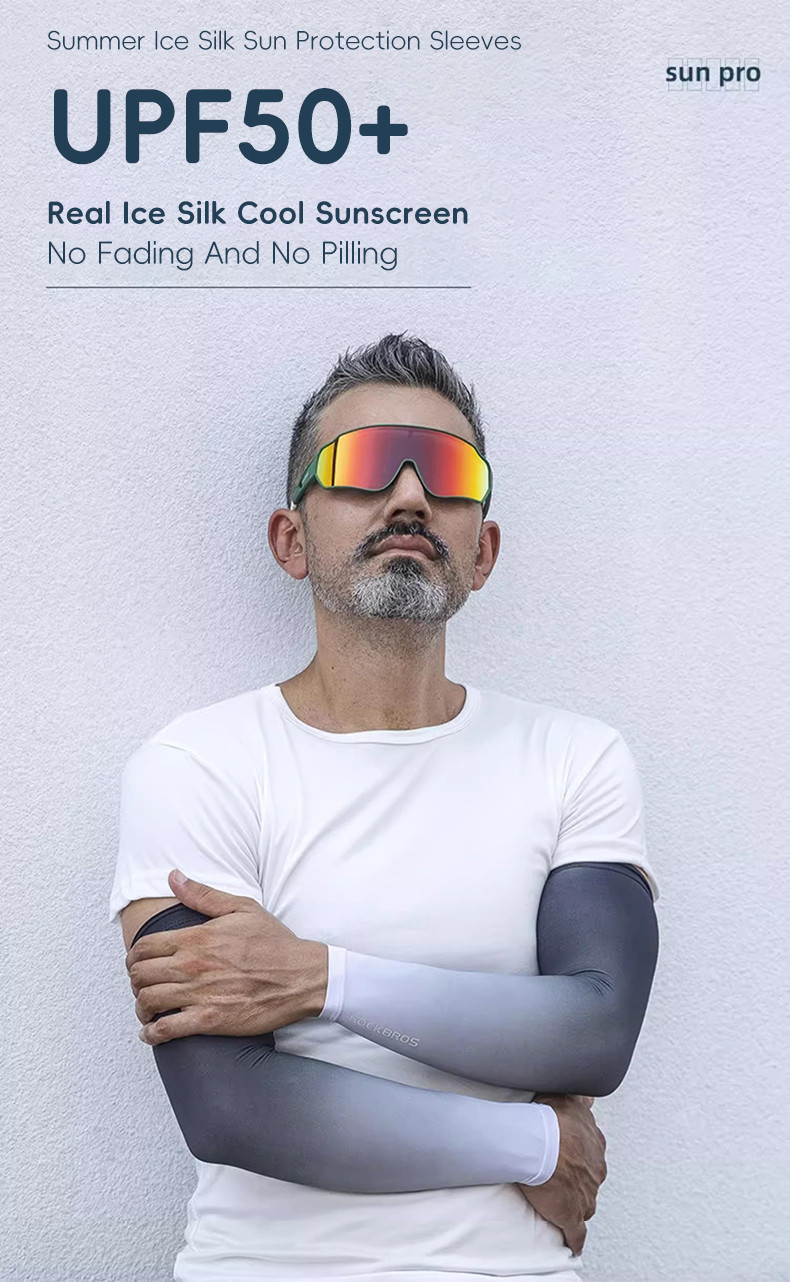 ROCKBROS Ice Silk Arm Sleeves Summer UPF50+ Sun Protection Men Women ...