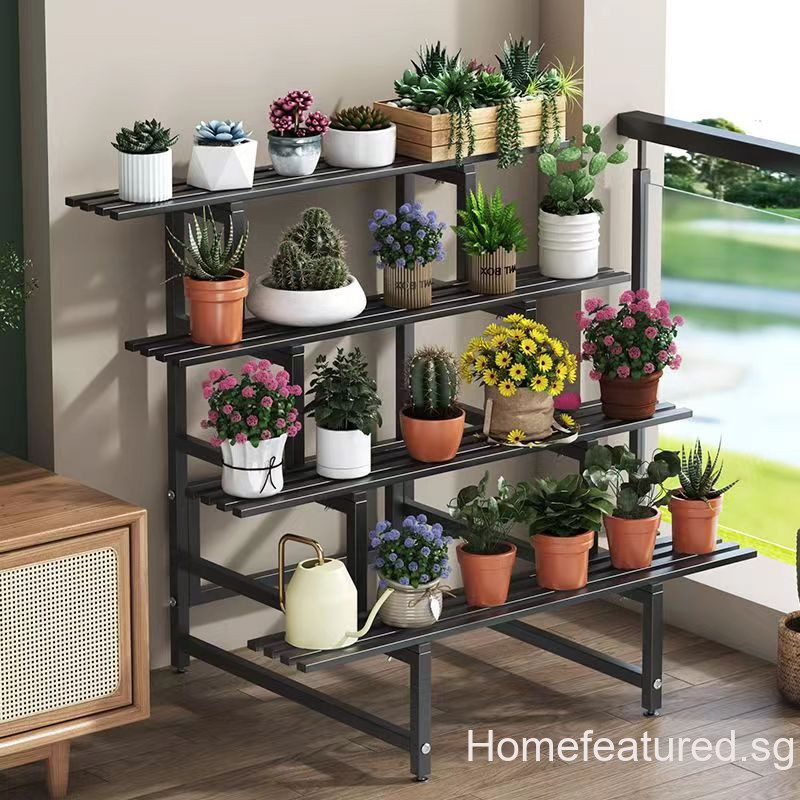 Multi-Layer Stainless Steel Plant Rack Flower Pot Stands Plant Metal ...