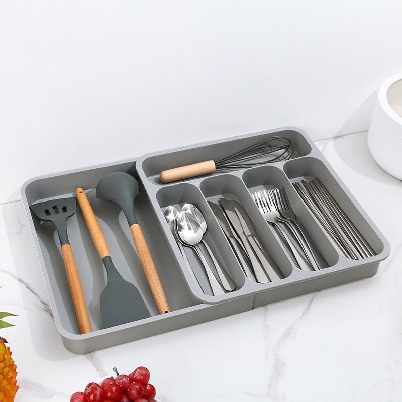 New Five-Grid Tableware Storage Box Can Be Organized and Retractable ...