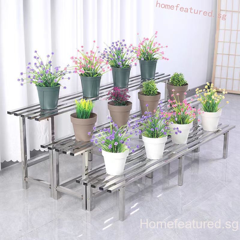 Multi-Layer Stainless Steel Plant Rack Flower Pot Stands Plant Single ...