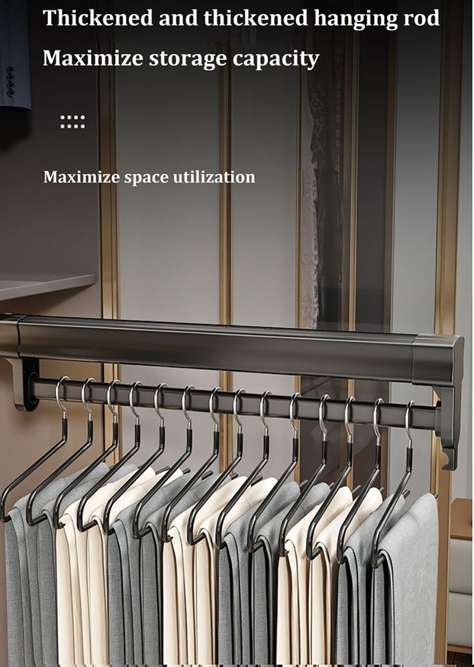 Aluminum Alloy Pants Rack Wardrobe Retractable Slide Rails Household ...