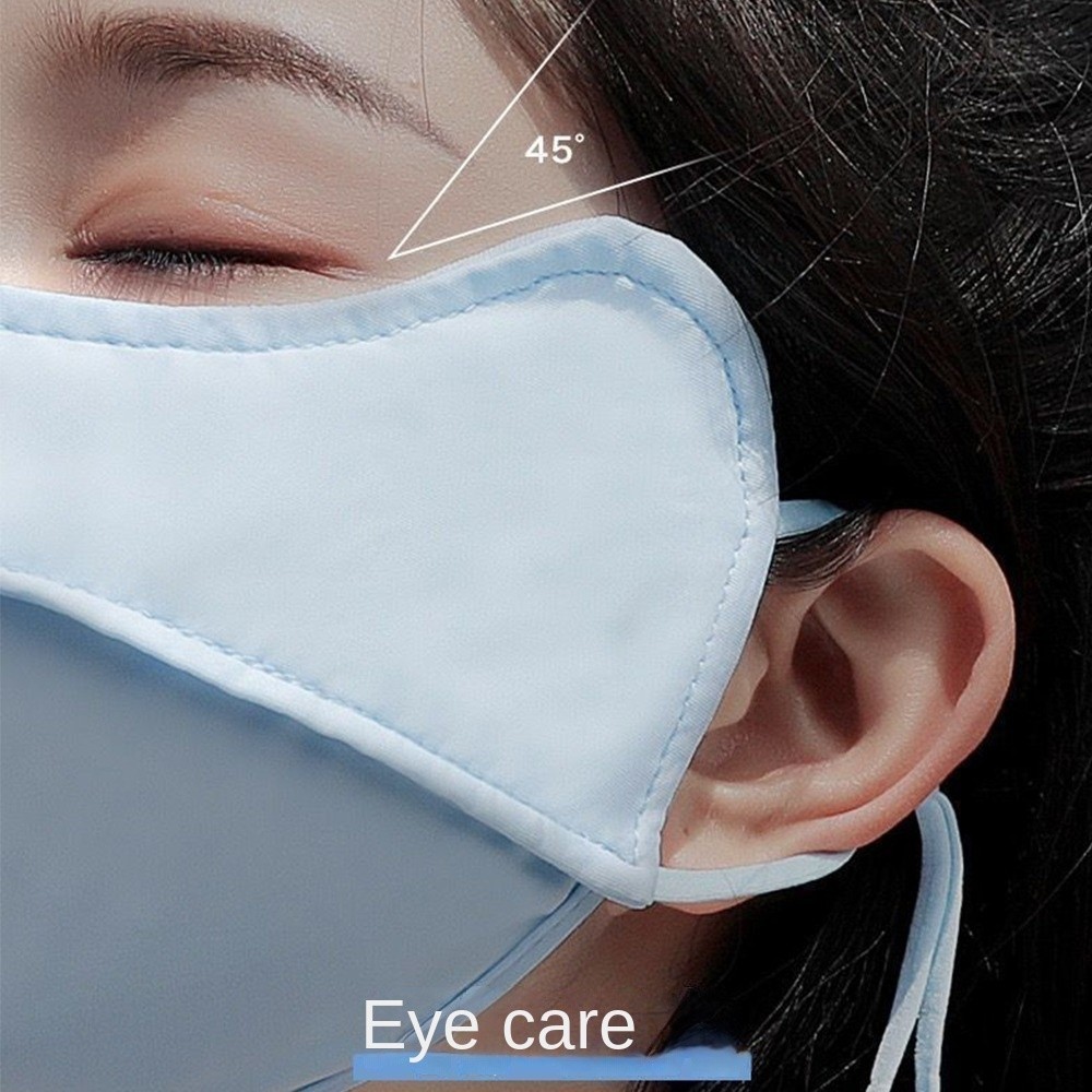 UV Sun Protection Ice Silk Sunscreen Mask New Breathable Washable ...