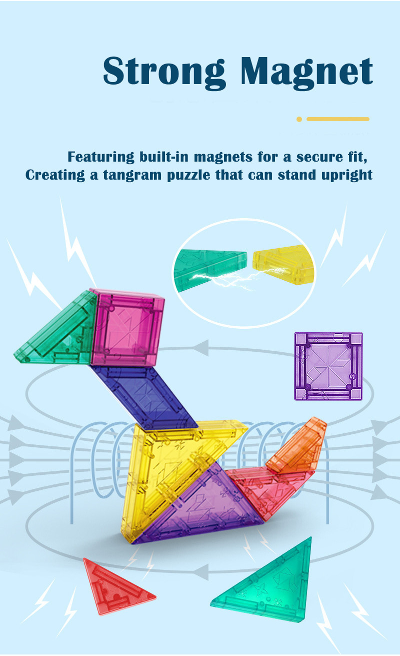 Magnetic 3D Tangram Puzzle | Early Learning Toy for kids | 7Pcs ...