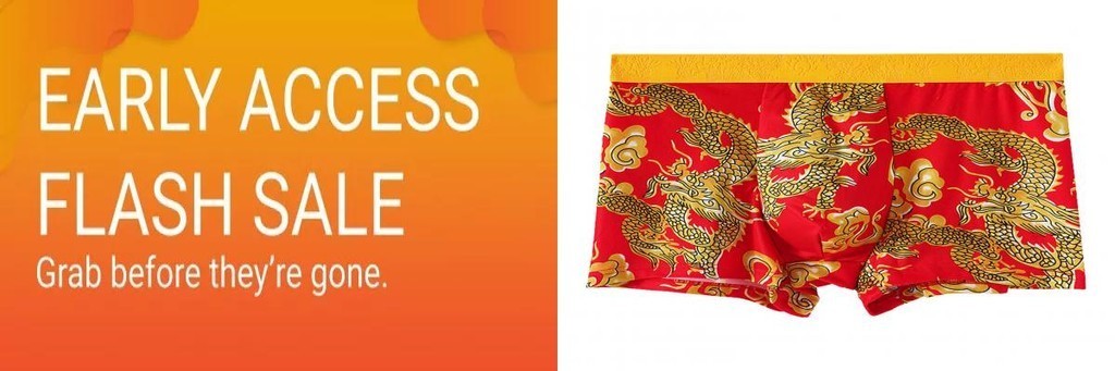 HAN_ Good Luck Dragon Pattern Underwear Men Dragon Pattern Underwear ...