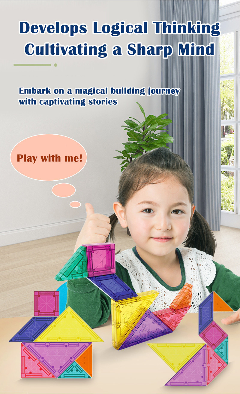 Magnetic 3D Tangram Puzzle | Early Learning Toy for kids | 7Pcs ...