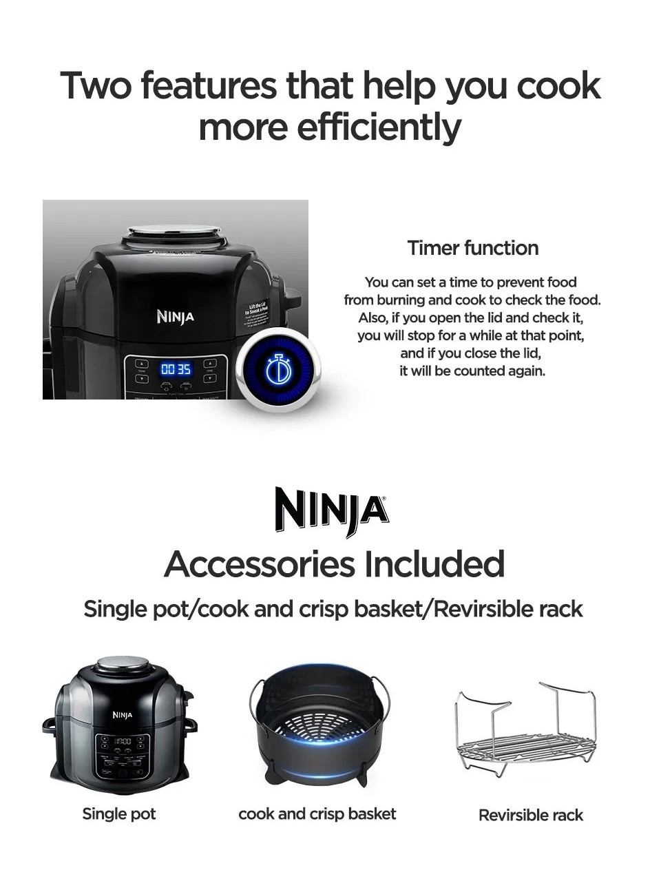 Ninja OP300 Foodi 8 in 1 Multi cooker in one pot, Pressure cooker ...