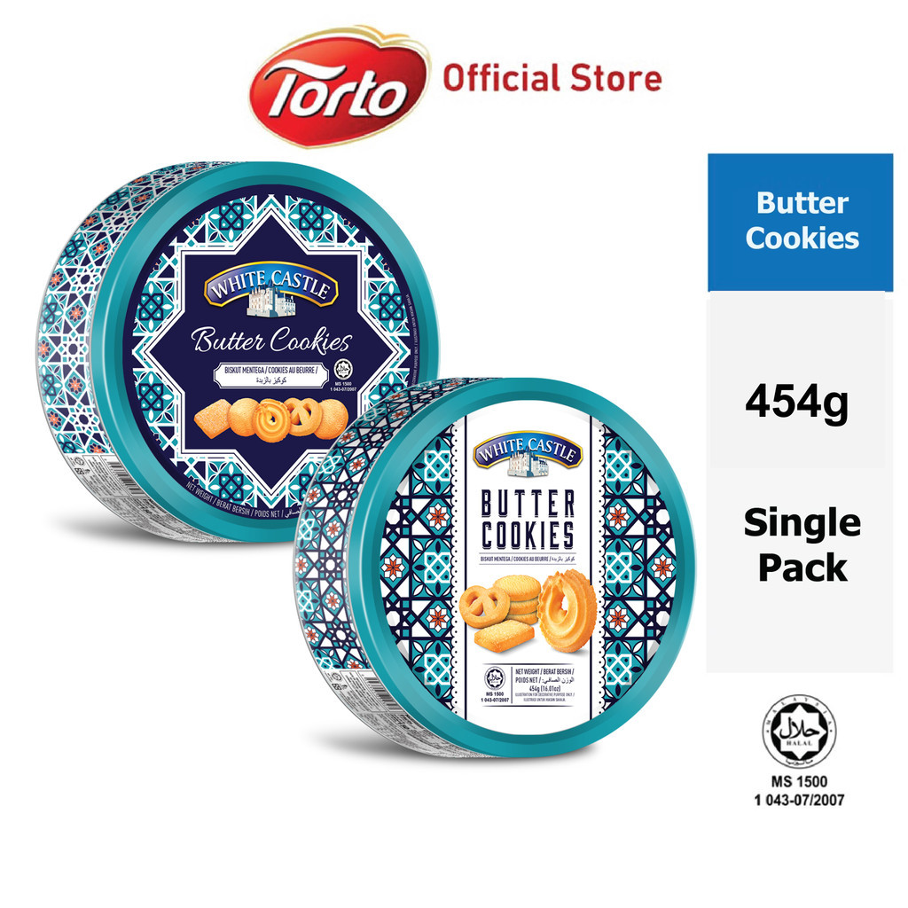 Raya Limited Edition: 454g White Castle Butter Cookies (1 tin) | Shopee ...