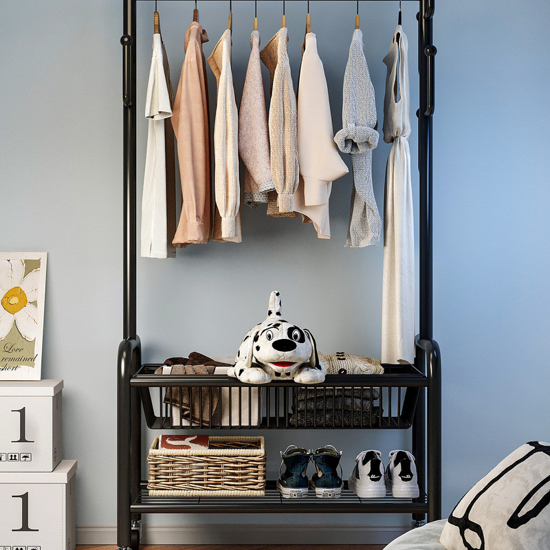 Indoor Clothes Rack Floor Standing Clothes Rack Dormitory Storage Rack ...