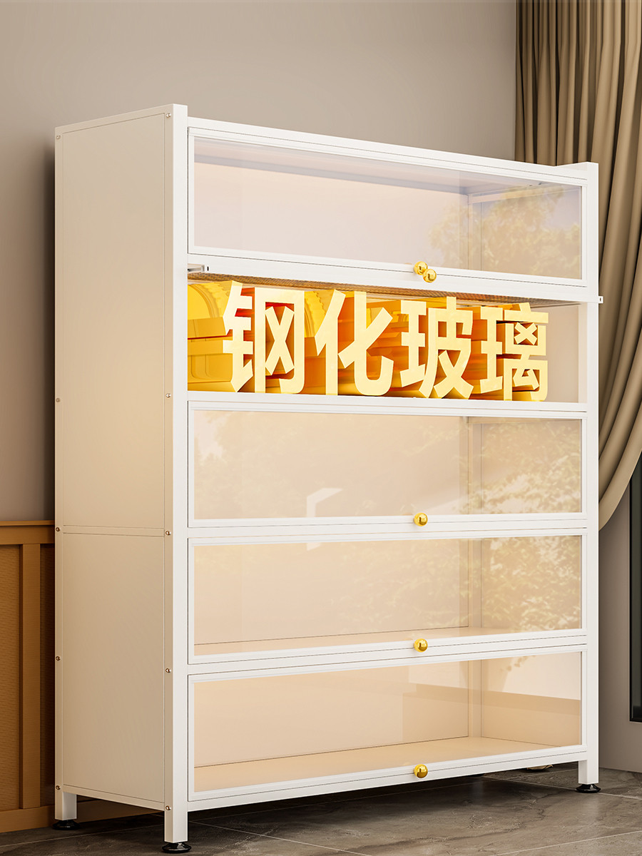Household figurine display cabinet, transparent glass door, dust-proof ...