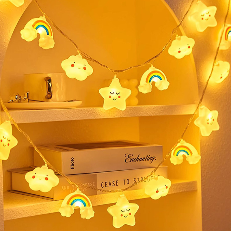 Christmas String lights Star Cloud Mini Colorful Light Kid's Tent Lamp ...