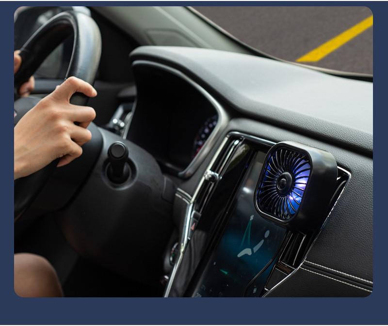Car Fan Car Ventilation Fan with Colorful Lights 3 Speed Low Noise ...